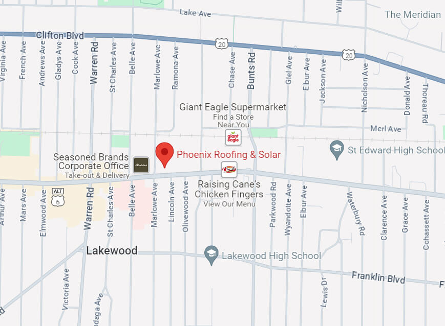Phoenix Roofing & Solar Services Area Map