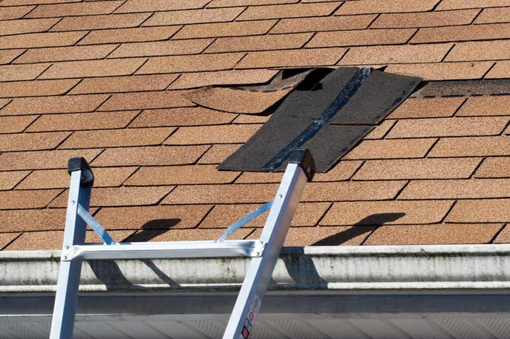 what to do when a storm damages your roof in Stockton